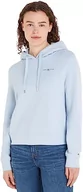 Bluzy damskie - Tommy Hilfiger Bluza z kapturem Sweter Damski, Breezy Blue, XS - miniaturka - grafika 1