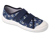 Buty dla chłopców - Trampki kapcie dziecięce chłopięce na rzepy granatowe Befado 772Y002-34 - miniaturka - grafika 1