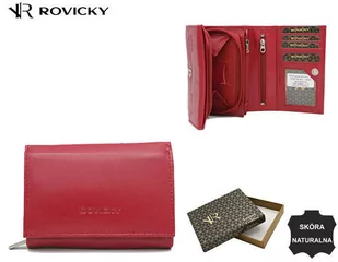 Skórzany kompaktowy portfel damski - Rovicky - Portfele - miniaturka - grafika 1
