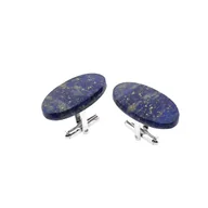Spinki do mankietów i krawatów - Spinki do mankietów Lapis Lazuli (S1015) Srebro [925] - miniaturka - grafika 1