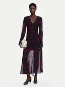 Sukienki - Desigual Sukienka koktajlowa Ratan 25WWVW24 Bordowy Regular Fit - miniaturka - grafika 1