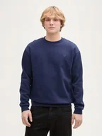 Bluzy męskie - MĘSKA BLUZA WKŁADANA PRZEZ GŁOWĘ BEZ KAPTURA TOM TAILOR DARK BLUEBERRY L - miniaturka - grafika 1