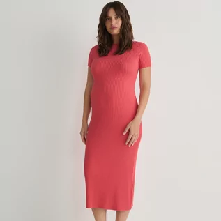 Sukienki - Reserved - Dzianinowa sukienka midi - Pomarańczowy - grafika 1