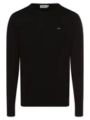 Swetry męskie - Calvin Klein - Sweter męski z dodatkiem jedwabiu, czarny - miniaturka - grafika 1