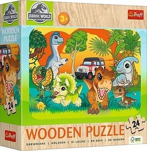 Puzzle drewniane 24 Poznaj dinozaury TREFL - Puzzle - miniaturka - grafika 1