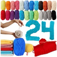 Pasmanteria - Komplet włóczek motki do szydełkowania 24 szt. miękka żywe kolory włóczka - miniaturka - grafika 1