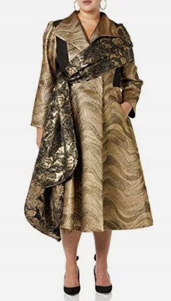 Making the Cut Płaszcz z Długim Rękawem Damski Złoty L J_a