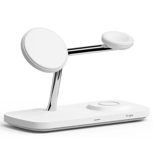 Ładowarka indukcyjna RINGKE 3in1 QI2 Magnetic Magsafe Wireless Biały - Ładowarki do telefonów - miniaturka - grafika 1