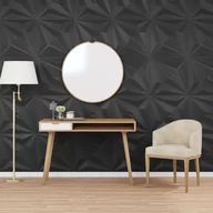 Dekoracje domu - vidaXL Panele ścienne, 48 szt., czarne, 50x50 cm, EPS, 12 m², gwiazda - miniaturka - grafika 1