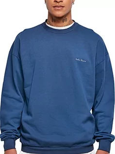 Bluzy męskie - Urban Classics Męska bluza z krótkim rękawem Embroidery Crew, niebieska (Speblue), XL, kosmiczny b??kit, XL - grafika 1