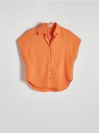 Moda i Uroda OUTLET - Reserved - Koszula z lnem - pomarańczowy - miniaturka - grafika 1