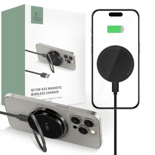 Ładowarka indukcyjna TECH-PROTECT QI15W-A33 Magnetic Magsafe 15W Czarny - Ładowarki do telefonów - miniaturka - grafika 1