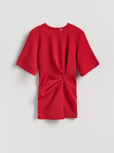 Reserved - Sukienka z ozdobnymi zakładkami - czerwony - Sukienki - miniaturka - grafika 1