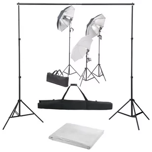 vidaXL Lampa studyjna Fotograficzny zestaw studyjny z lampami i tłem 3055122 - Lampy studyjne - miniaturka - grafika 1