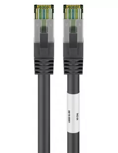 Goobay Kabel LAN Patchcord CAT 8.1 S/FTP czarny 1m KLANCAT81SFTP0100B - Patchcordy - miniaturka - grafika 1