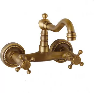 Bateria umywalkowa retro IMENA szczotkowany mosiądz - Baterie umywalkowe - miniaturka - grafika 1