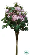 Sztuczne kwiaty - RÓŻA GAŁĄZKA 50 CM BRUDNY RÓŻ 6 SZT - miniaturka - grafika 1