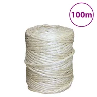 Pasmanteria - vidaXL Sznur sizalowy 100%, 4 mm, 100 m - miniaturka - grafika 1