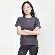 Koszulki i topy damskie - Damska Koszulka z krótkim rękawem CRAFT PRO TRAIL SS TEE W 1913142-992000 – Szary - miniaturka - grafika 1