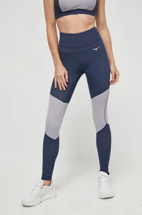 Mizuno legginsy do biegania Impulse Core kolor granatowy z nadrukiem - Legginsy - miniaturka - grafika 1