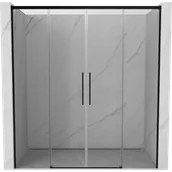 Ścianki i drzwi prysznicowe - Mexen Rox drzwi prysznicowe rozsuwane 200 cm, transparent, czarne - 8C2-200-002-70-00 - miniaturka - grafika 1