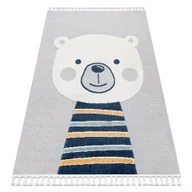 Dywany dla dzieci - Dywan YOYO GD50 / biały - Miś dla dzieci, strukturalny, sensoryczny Frędzle szary 160x220 cm - miniaturka - grafika 1
