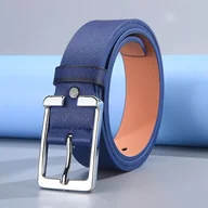 Paski - TEMU 1 szt. Męski Biały/Niebieski Pasek Golfowy z Kwadratową Klamrą - Wytłaczany Pasek Idealny na Codzienne Noszenie, Pole Golfowe i Prezenty - miniaturka - grafika 1