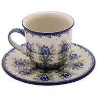 Filiżanki - FILIŻANKA do herbaty kawy 180 ml ze spodkiem - Ceramika Artystyczna Bolesławiec - miniaturka - grafika 1