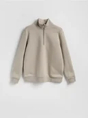 Bluzy męskie - Reserved - Gładka bluza ze stójką - jasnoszary - miniaturka - grafika 1