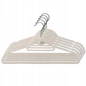 Wieszaki i stojaki - Wieszaki Na Ubrania Flokowane 5 Sztuk Jasnoszare - miniaturka - grafika 1