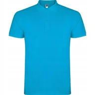 Koszulki męskie - Koszulka POLO Męska Bawełna PIQUE Roly STAR 6638 NIEBIESKI TURKUS S - miniaturka - grafika 1