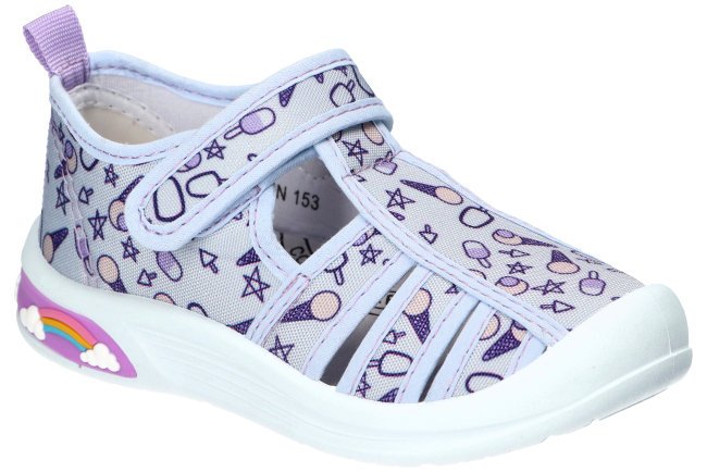 AMERICAN CLUB TEN153 SANDAŁKI KAPCIE TRAMPKI DZIECIĘCE WKŁADKA SKÓRZANA PURPLE 27