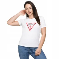 Koszulki i topy damskie - Guess Koszulka Damska T-shirt Original Biała R.l - miniaturka - grafika 1