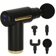 Masażery - Pistolet do masażu masażer do pleców ciała LED 4w1 czarny - miniaturka - grafika 1