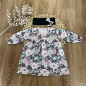 Body dla niemowląt - MAMATTI sukienko body dł.rękaw r.80 KWIATY SB11102 - miniaturka - grafika 1