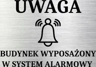 Tablice i flipcharty - Tabliczka aluminiowa na drzwi bramę Uwaga System Alarmowy 15x10 - miniaturka - grafika 1