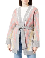 Swetry damskie - SIDONA Damski otwarty kardigan z dzianiny 15525118-SI01, różowy, wielokolorowy, M/L, Różowy, wielokolorowy., M-L - miniaturka - grafika 1