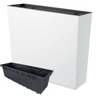 Donice - Doniczka wysoka DUC800T Skrzynka tarasowa Donica z wkładem Biała - miniaturka - grafika 1