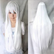 Pozostałe akcesoria fryzjerskie - TEMU Kolorowa, długa, prosta peruka z grzywką, syntetyczna peruka kostiumowa na Halloween, na festiwal muzyczny, karnawał/mardi gras/maskaradę - miniaturka - grafika 1