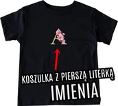 Koszulki dla dziewczynek - Koszulka z pierwszą literką imienia - miniaturka - grafika 1