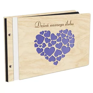 Album Na Zdjęcia Plus Pierwsza Strona W Kolorze Dzień Naszego Ślubu W Drewnianej Oprawie Z Czarnymi Kartami Z Grawerem Personalizowany Prezent Ślubny - Albumy fotograficzne - miniaturka - grafika 1