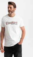 Koszulki męskie - Bawełniany męski t-shirt z podwójnym printowanym logotypem biały V1 OM-TSPT-0211 L - miniaturka - grafika 1