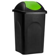 Kosze na śmieci - Kosz na śmieci Czarny/Zielony Plastikowy 60L - miniaturka - grafika 1
