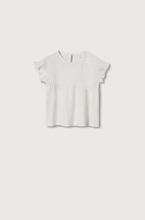 Mango Kids Kids t-shirt bawełniany dziecięcy Emily kolor biały - Koszulki i topy damskie - miniaturka - grafika 1