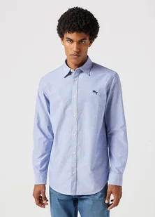 camicie uomo wrangler 112350481 ls shirt oxford blue - Koszule męskie - miniaturka - grafika 1