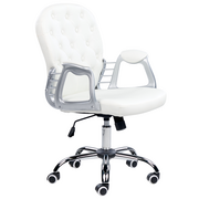 Fotele i krzesła biurowe - Beliani Krzesło biurowe regulowane ekoskóra białe PRINCESS - miniaturka - grafika 1