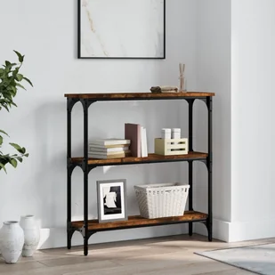 vidaXL vidaXL Stolik konsolowy, przydymiony dąb, 75x22,5x75 cm - Konsole i sekretarzyki - miniaturka - grafika 1