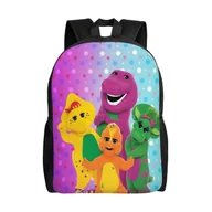 Torebki damskie - i1199 Barney And Friends Plecak Duża pojemność Tornister Torba na książki Casual Daypack Plecaki dla kobiet Mężczyźni Dzieci ffrr1199 - miniaturka - grafika 1