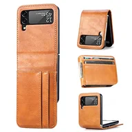 Etui i futerały do telefonów - betterfon Etui do Samsung Galaxy Z Flip 3 5G - etui na telefon komórkowy Galaxy Z Flip3 5G, Flip Case etui z klapką etui ochronne z przegródkami na karty do Samsung Z Flip 3 5G, brązowe - miniaturka - grafika 1