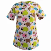 Odzież medyczna - Bluza medyczna damska fartuch kolorowy wzorek 1468 3XL - miniaturka - grafika 1